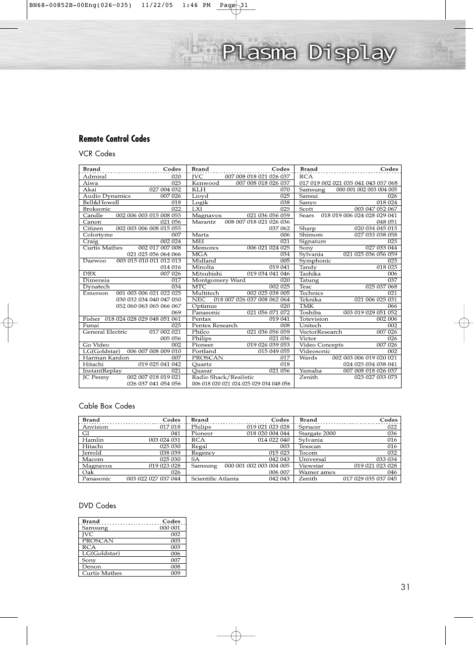 Samsung HPR8082X-XAA User Manual | Page 31 / 92