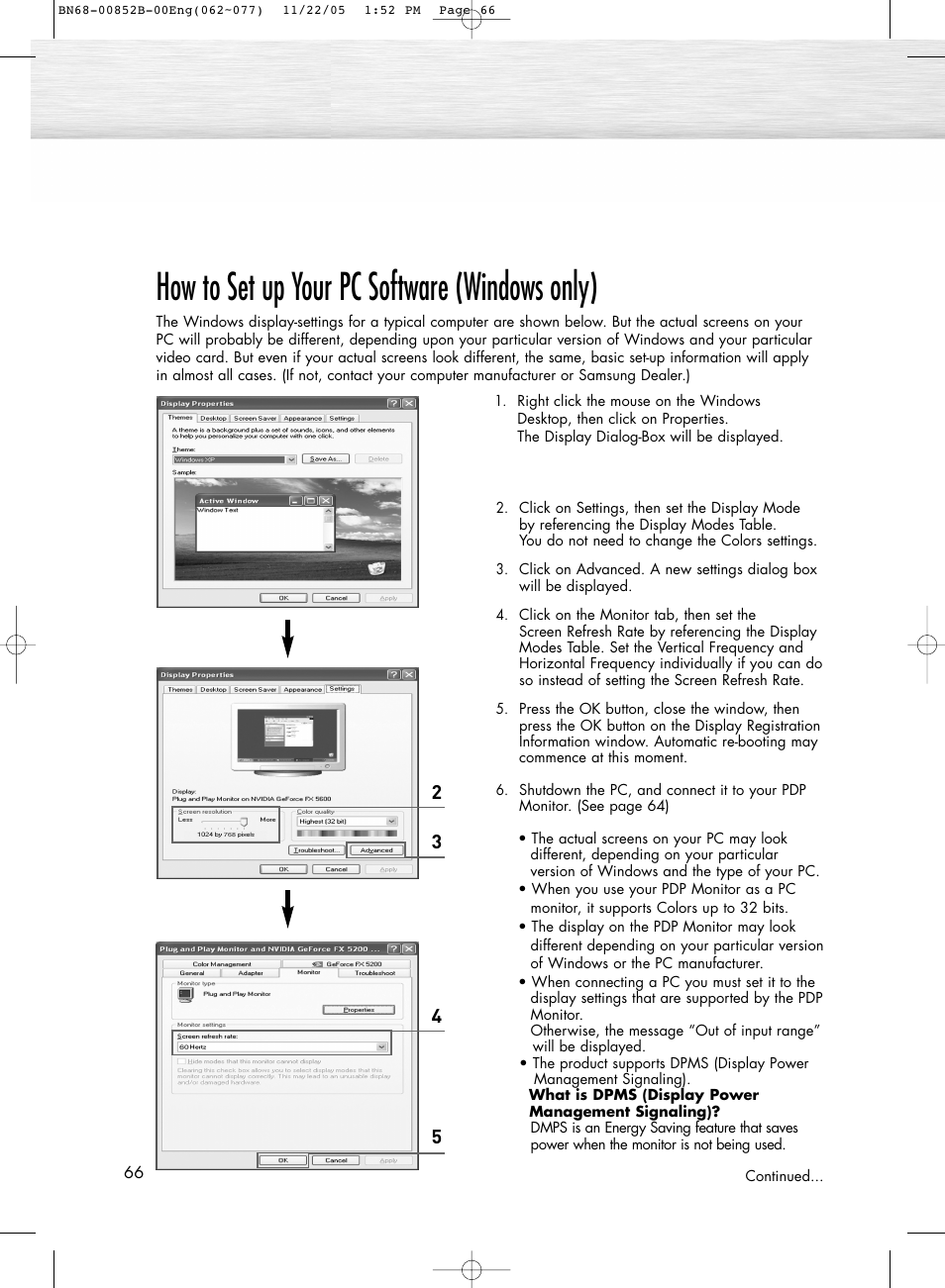 How to set up your pc software (windows only) | Samsung HPR8082X-XAA User Manual | Page 66 / 92