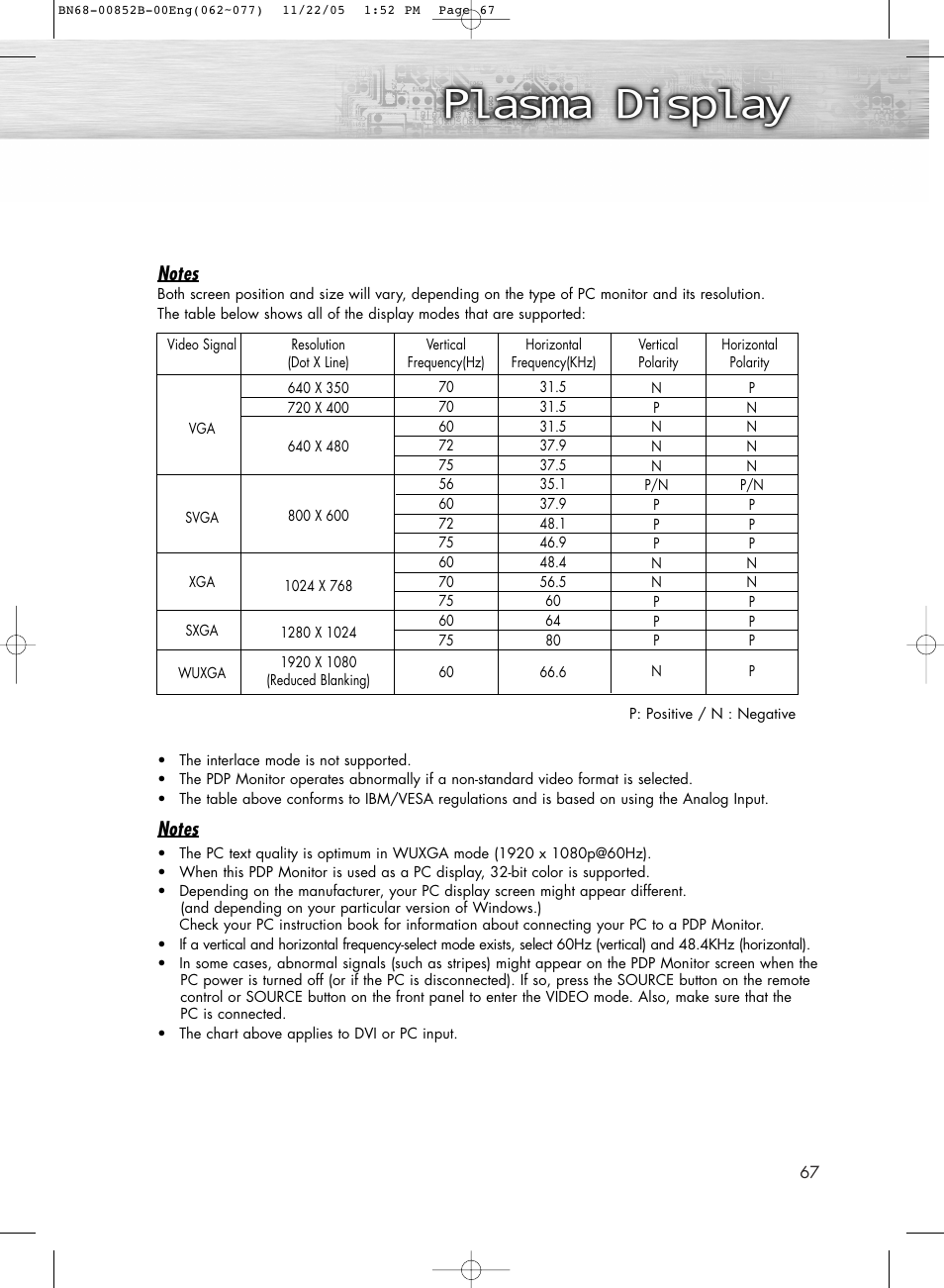 Samsung HPR8082X-XAA User Manual | Page 67 / 92