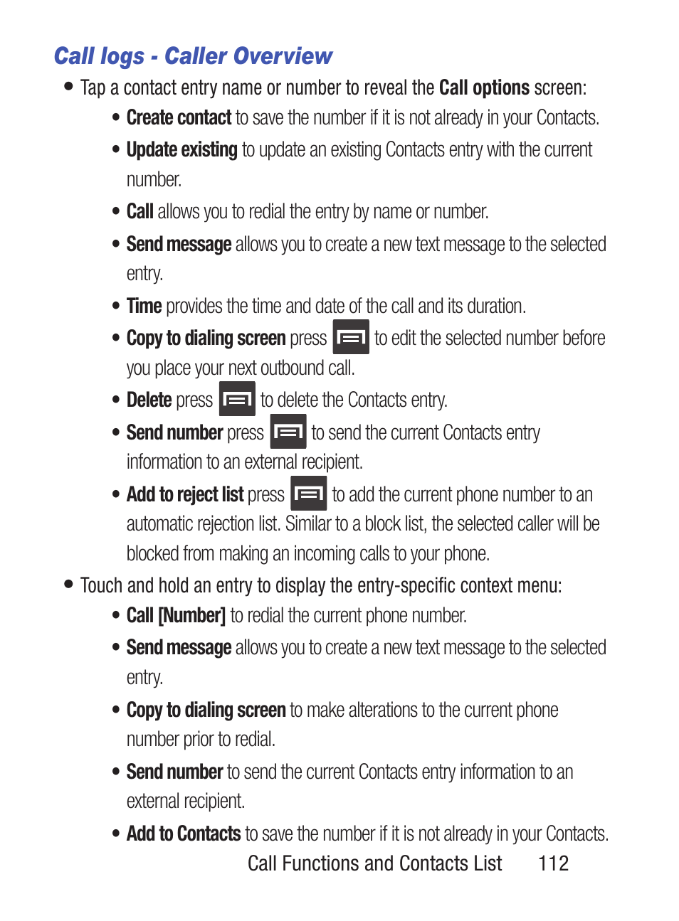 Call logs - caller overview | Samsung SCH-S960RWBTFN User Manual | Page 117 / 513