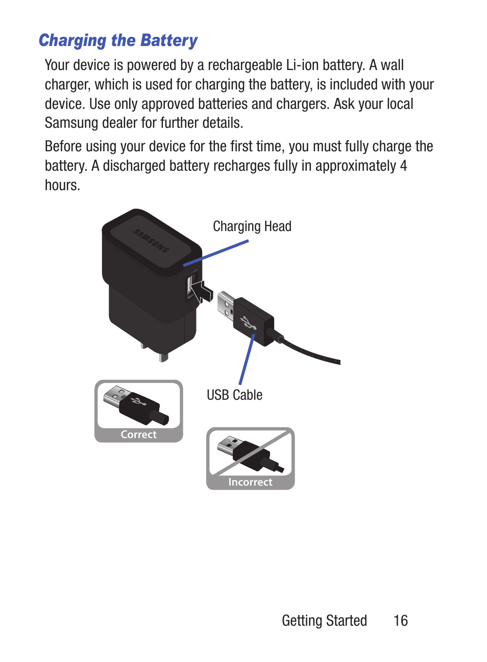 Charging the battery | Samsung SCH-S960RWBTFN User Manual | Page 21 / 513