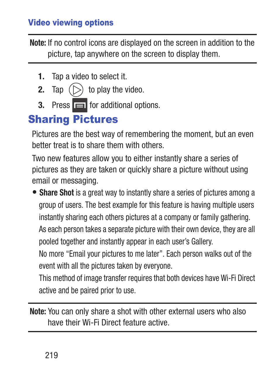 Sharing pictures | Samsung SCH-S960RWBTFN User Manual | Page 224 / 513