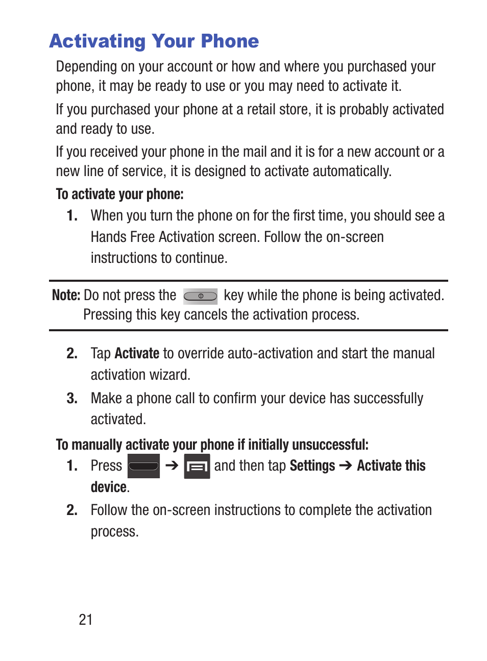 Activating your phone | Samsung SCH-S960RWBTFN User Manual | Page 26 / 513