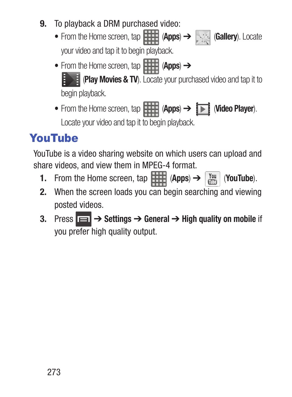 Youtube | Samsung SCH-S960RWBTFN User Manual | Page 278 / 513