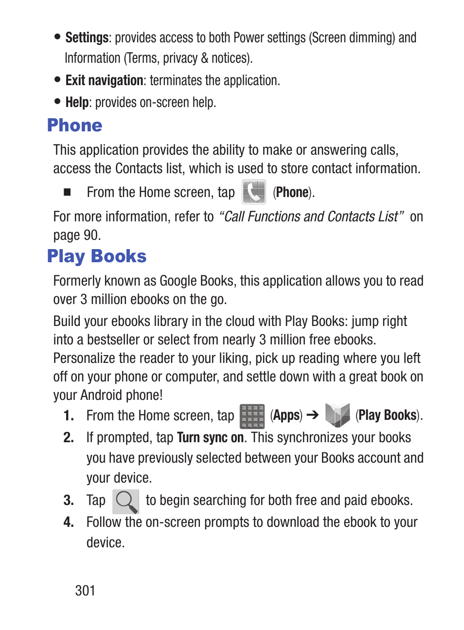 Phone, Play books | Samsung SCH-S960RWBTFN User Manual | Page 306 / 513