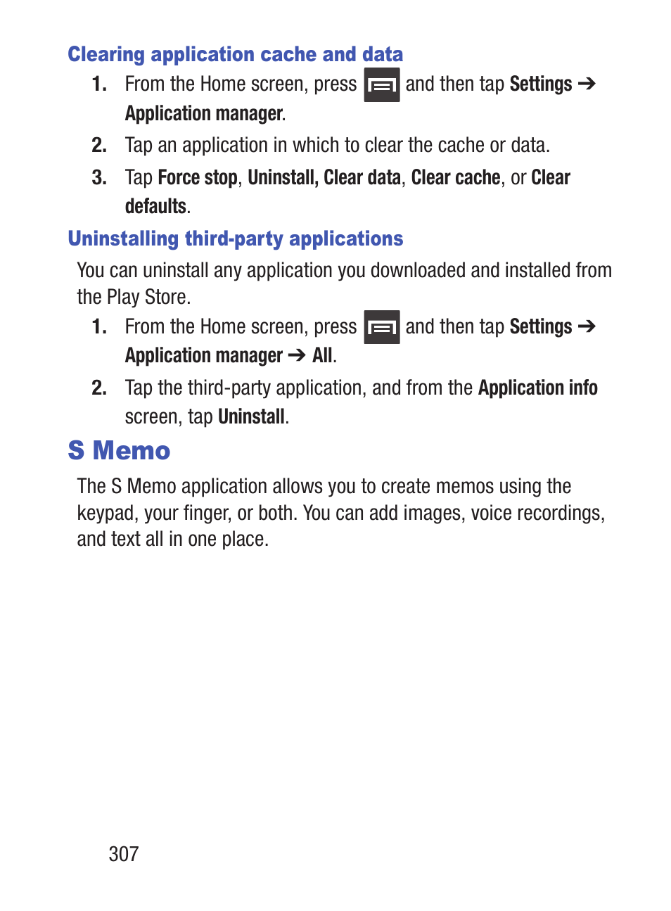 S memo | Samsung SCH-S960RWBTFN User Manual | Page 312 / 513