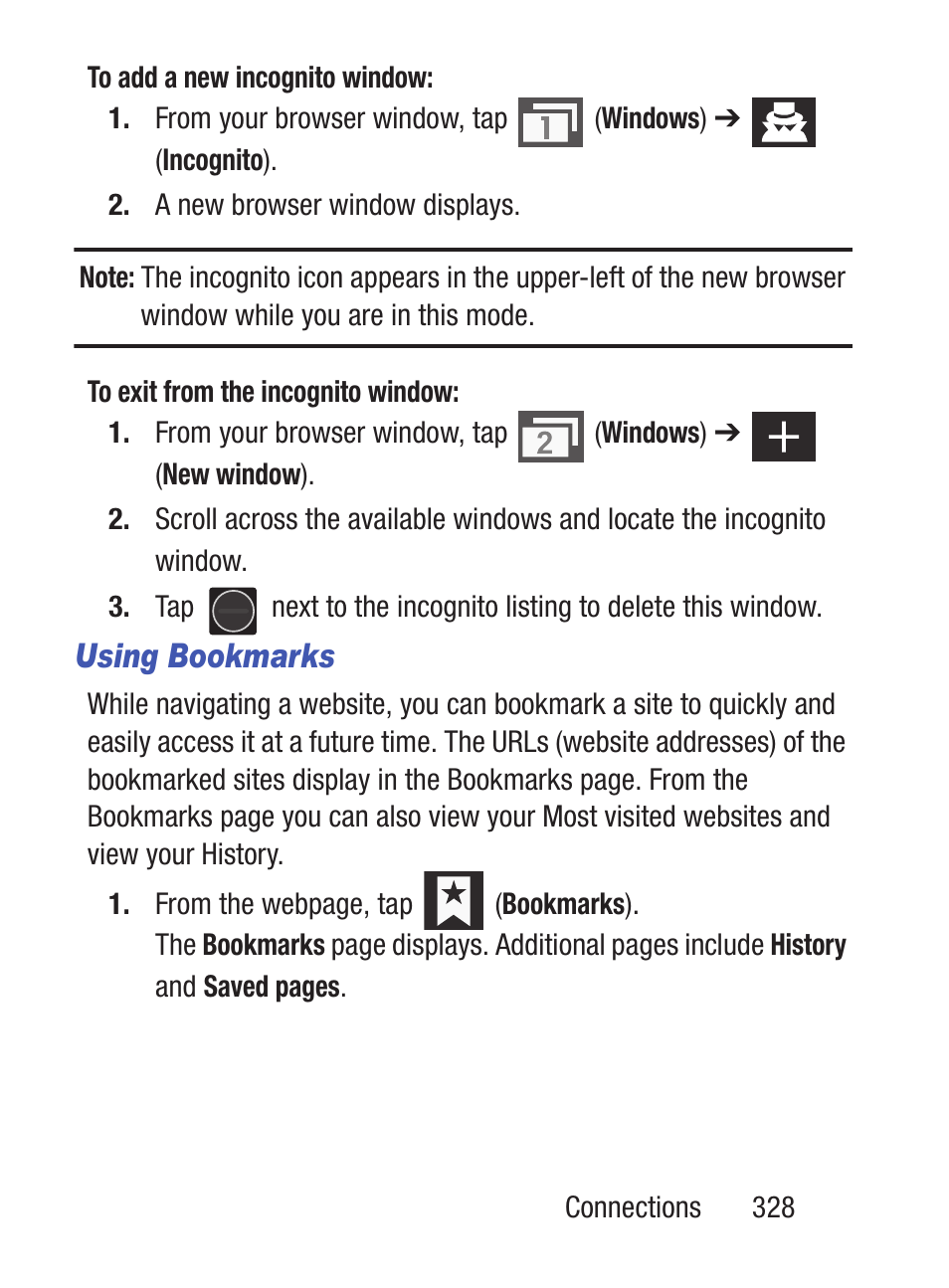 Using bookmarks | Samsung SCH-S960RWBTFN User Manual | Page 333 / 513