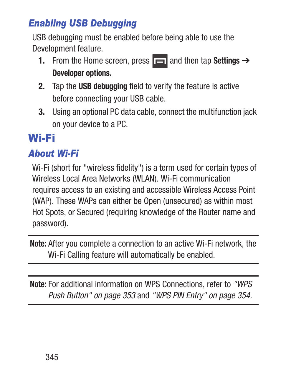 Wi-fi | Samsung SCH-S960RWBTFN User Manual | Page 350 / 513