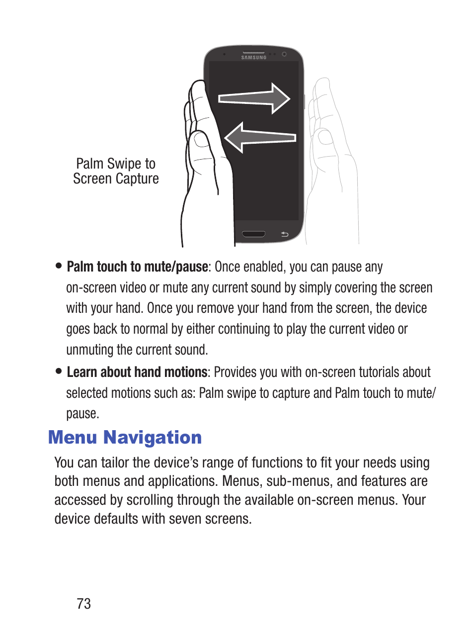 Menu navigation | Samsung SCH-S960RWBTFN User Manual | Page 78 / 513
