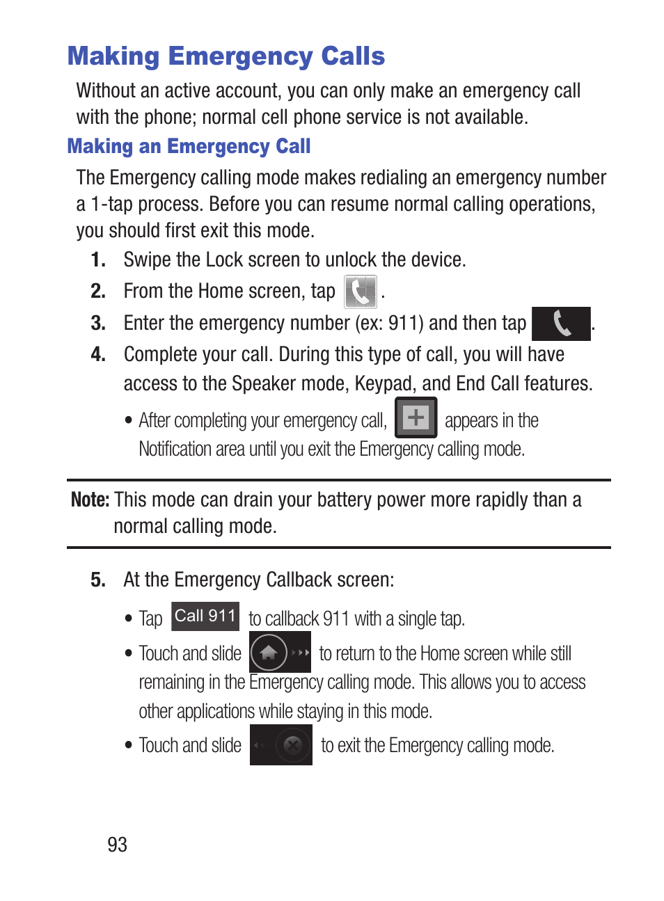 Making emergency calls | Samsung SCH-S960RWBTFN User Manual | Page 98 / 513