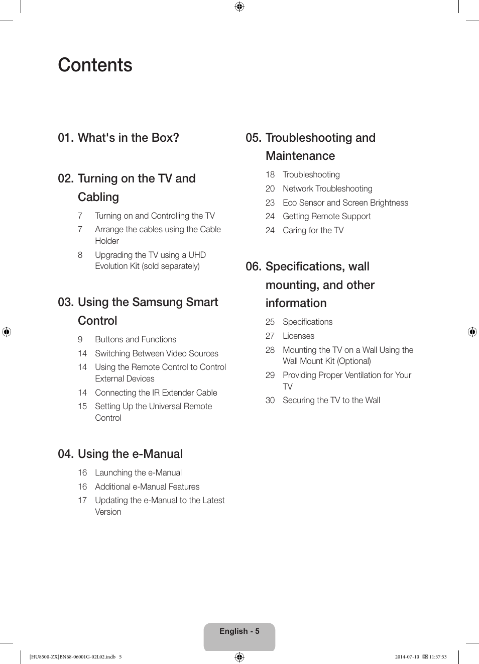 Samsung UN65HU8500FXZA User Manual | Page 5 / 59