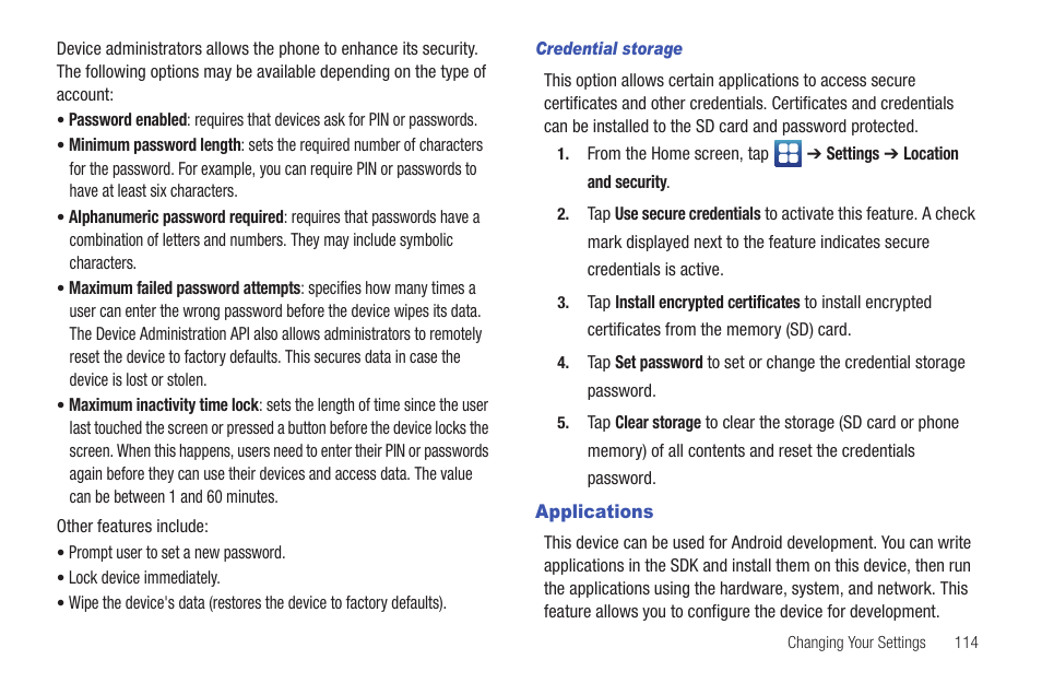Applications | Samsung SGH-I997ZKAATT User Manual | Page 119 / 205