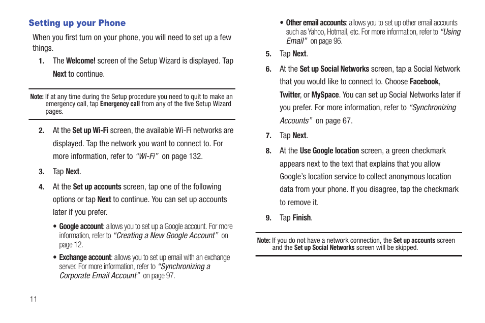 Setting up your phone | Samsung SGH-I997ZKAATT User Manual | Page 16 / 205