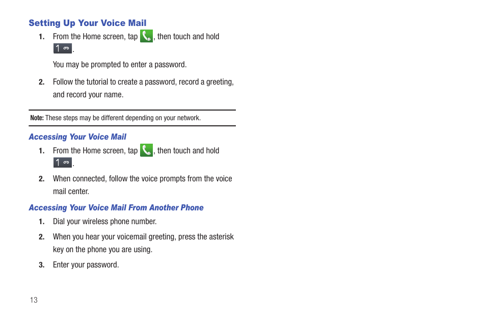 Setting up your voice mail | Samsung SGH-I997ZKAATT User Manual | Page 18 / 205