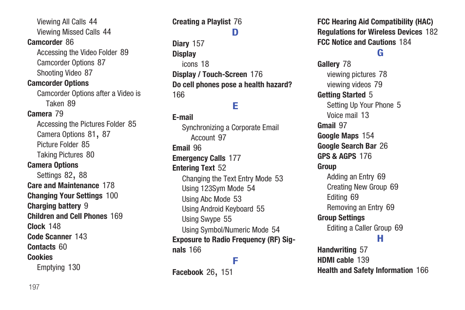 Samsung SGH-I997ZKAATT User Manual | Page 202 / 205