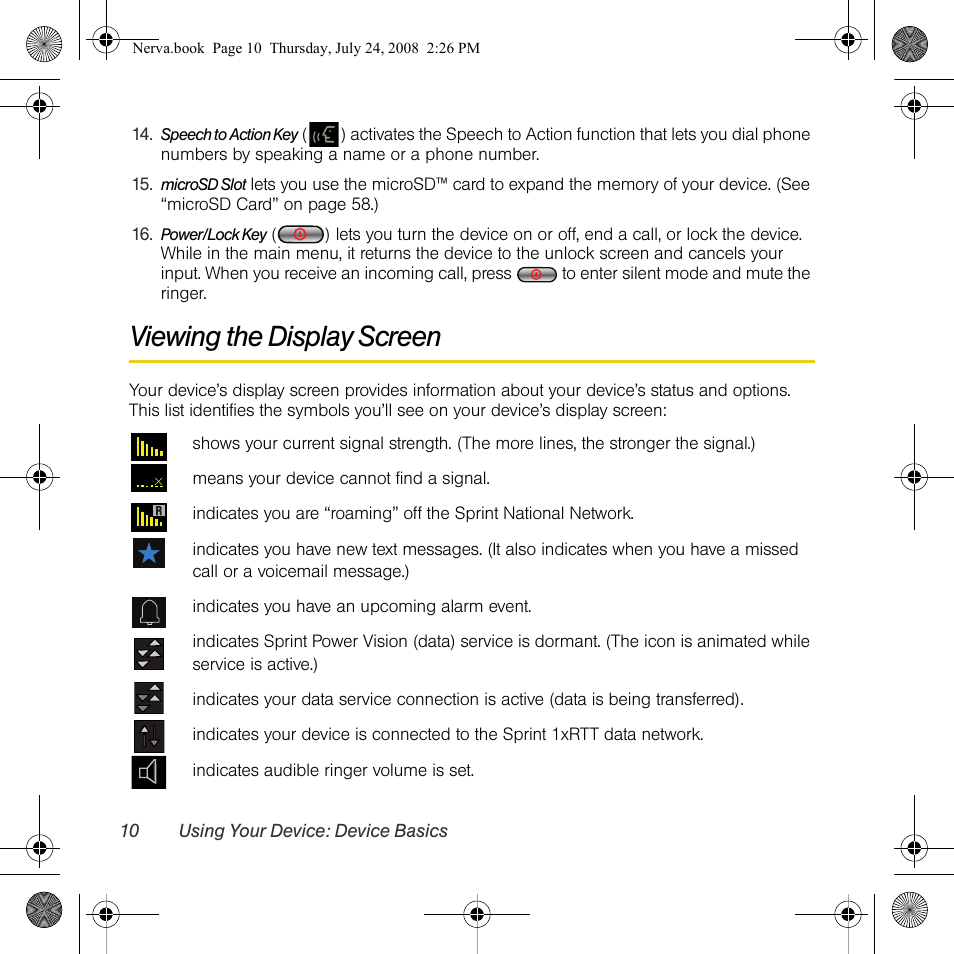 Viewing the display screen | Samsung SPH-M800PRBSPR User Manual | Page 13 / 125