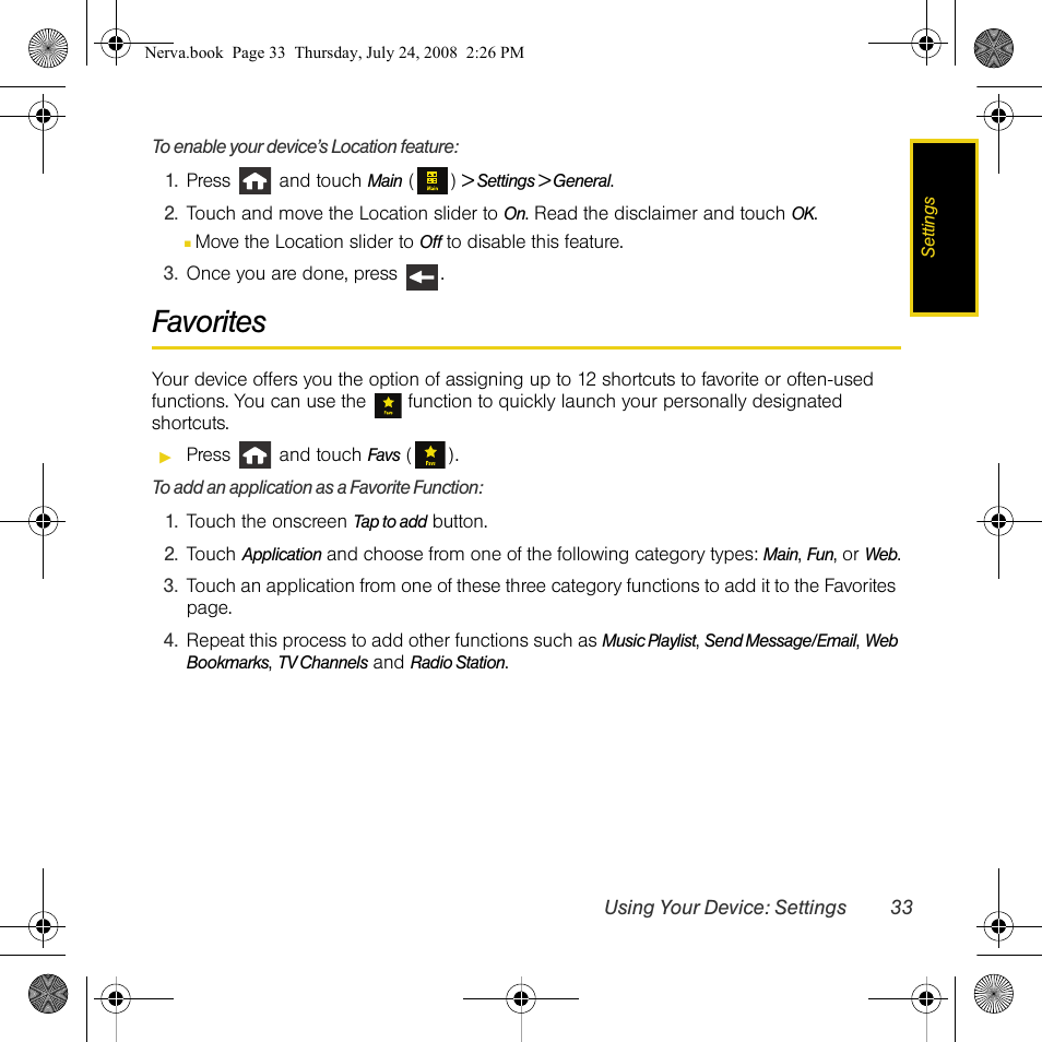 Favorites | Samsung SPH-M800PRBSPR User Manual | Page 36 / 125