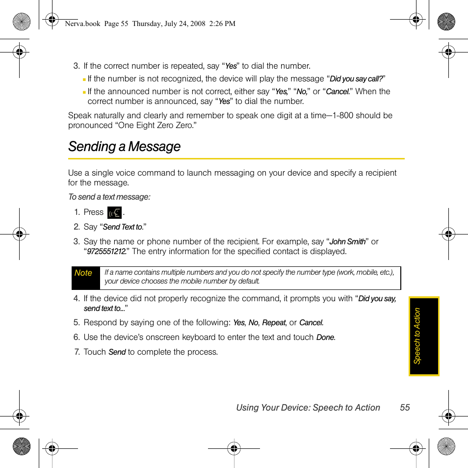 Sending a message | Samsung SPH-M800PRBSPR User Manual | Page 58 / 125