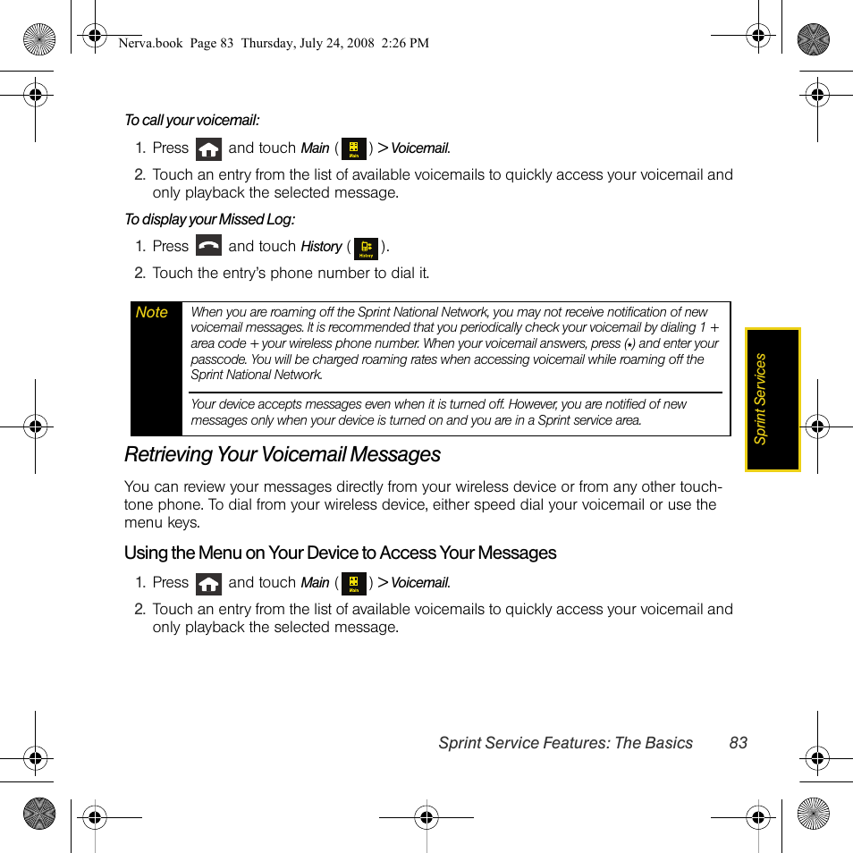 Retrieving your voicemail messages | Samsung SPH-M800PRBSPR User Manual | Page 86 / 125