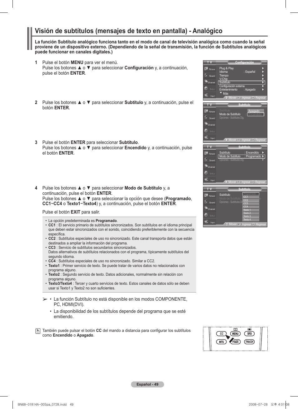 Samsung PN50A400C2DXZA User Manual | Page 118 / 209