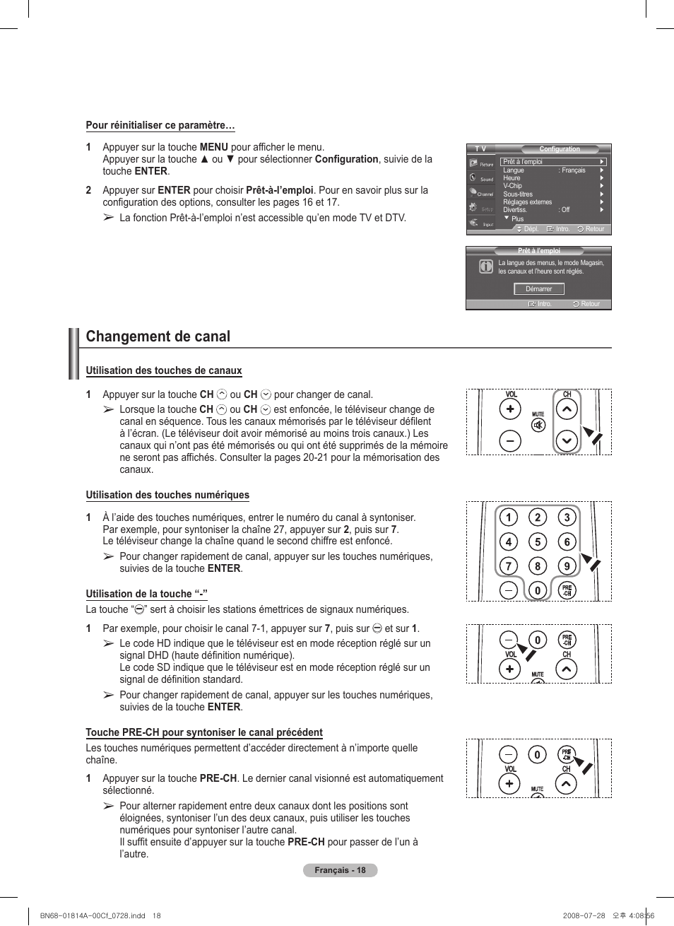 Changement de canal | Samsung PN50A400C2DXZA User Manual | Page 157 / 209