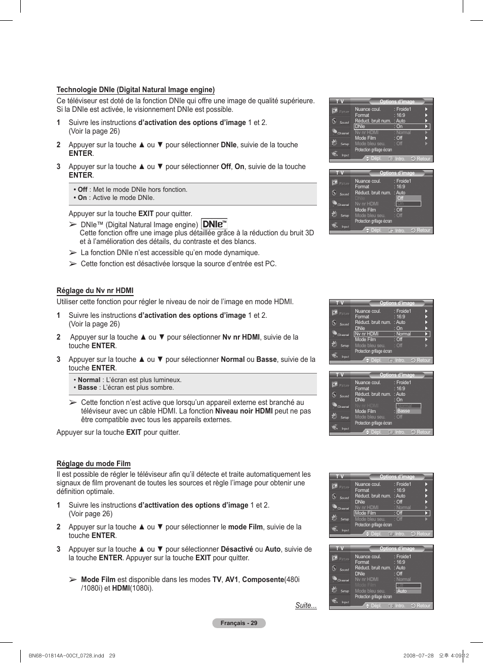 Appuyer sur la touche exit pour quitter | Samsung PN50A400C2DXZA User Manual | Page 168 / 209