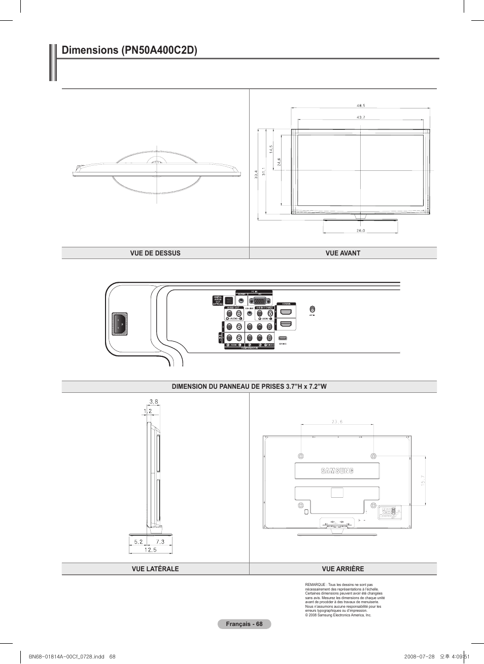 Cette page est laissée intentionnellement en blanc | Samsung PN50A400C2DXZA User Manual | Page 207 / 209