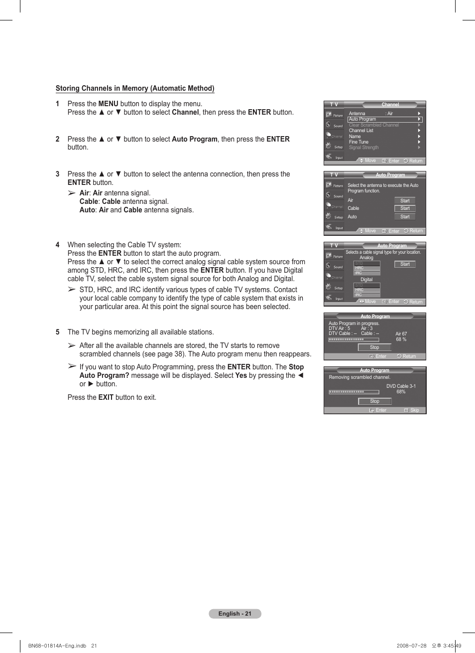 Samsung PN50A400C2DXZA User Manual | Page 21 / 209