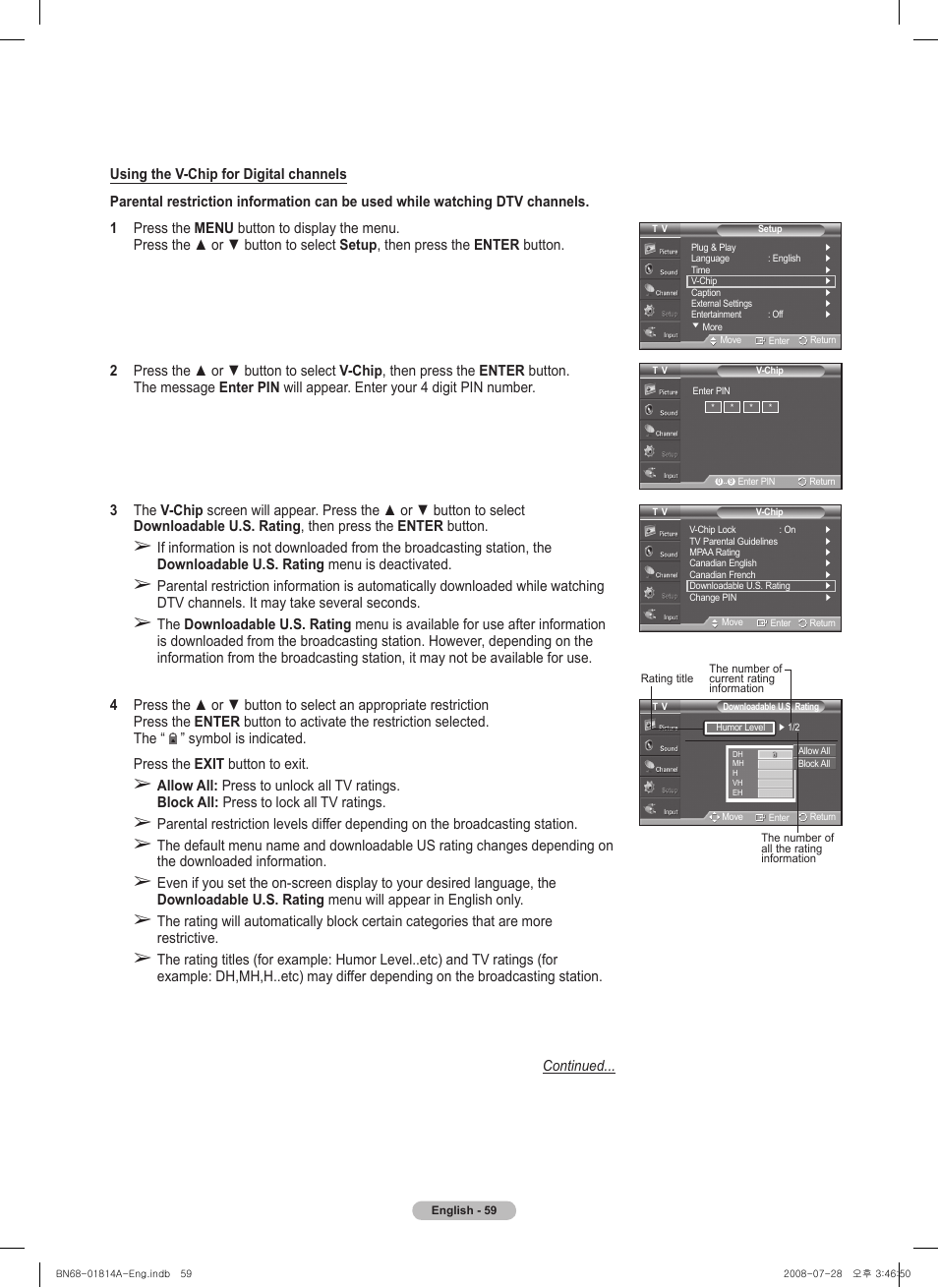 Samsung PN50A400C2DXZA User Manual | Page 59 / 209