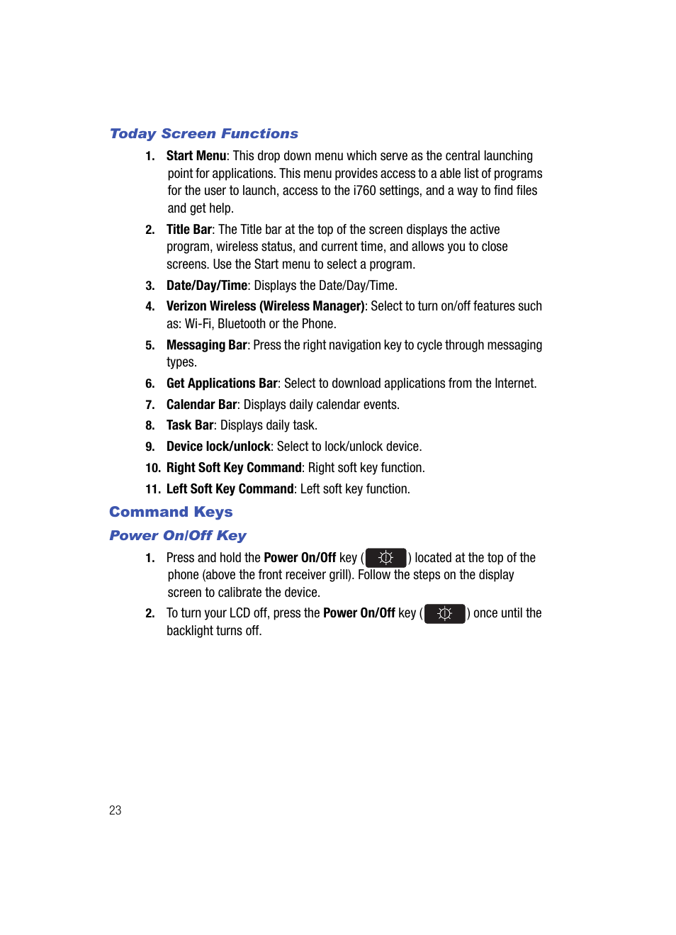 Command keys | Samsung SCH-I760ZKAVZW User Manual | Page 26 / 191