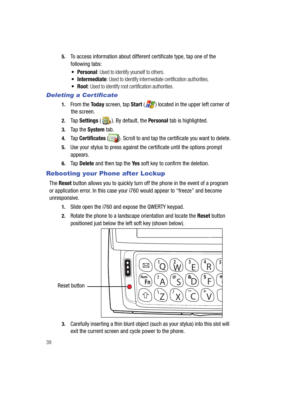 Rebooting your phone after lockup | Samsung SCH-I760ZKAVZW User Manual | Page 42 / 191