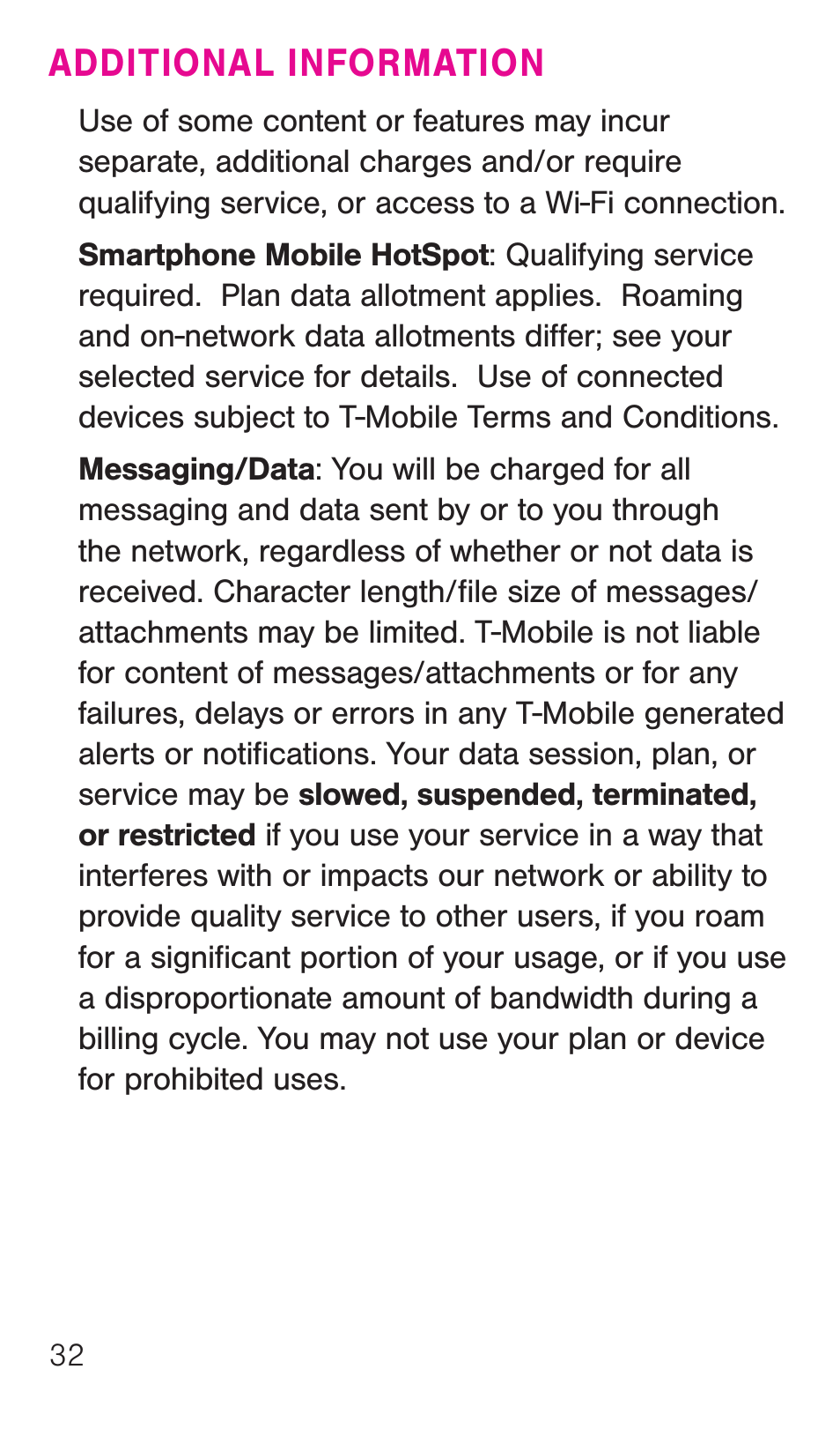 Additional information | Samsung SM-G386TZKATMB User Manual | Page 33 / 36