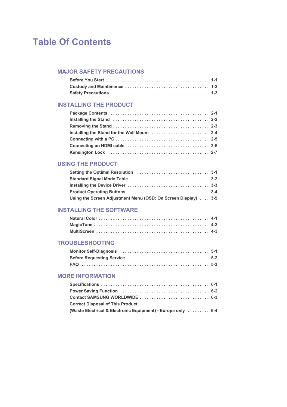 Samsung LS23PUHKFV-ZA User Manual | Page 2 / 50