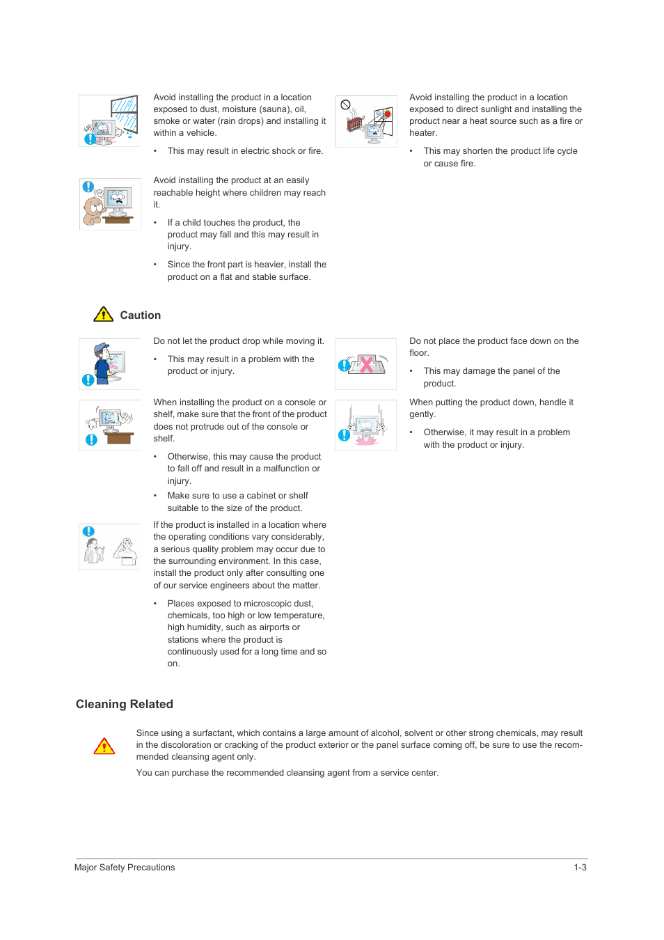 Cleaning related | Samsung LS23PUHKFV-ZA User Manual | Page 7 / 50