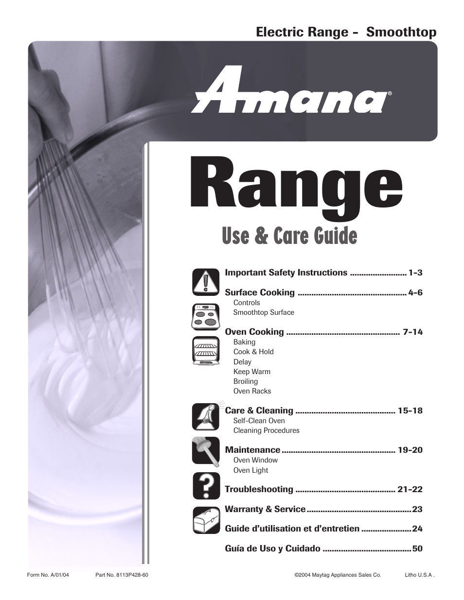 Amana Smoothtop User Manual | 76 pages