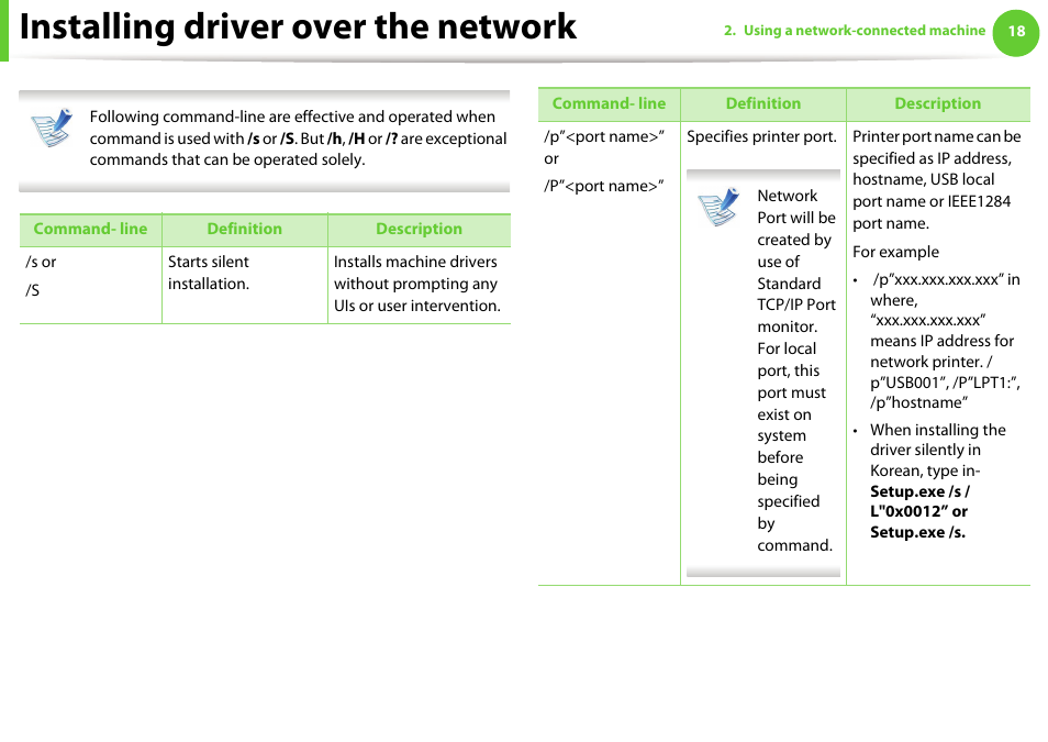 Installing driver over the network | Samsung ML-2955ND-XAA User Manual | Page 108 / 230