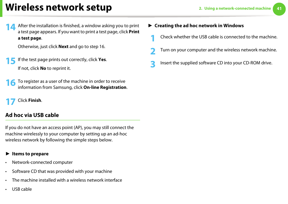 Wireless network setup | Samsung ML-2955ND-XAA User Manual | Page 131 / 230