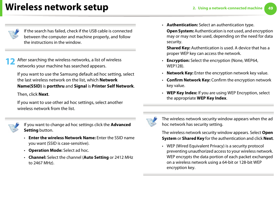 Wireless network setup | Samsung ML-2955ND-XAA User Manual | Page 139 / 230