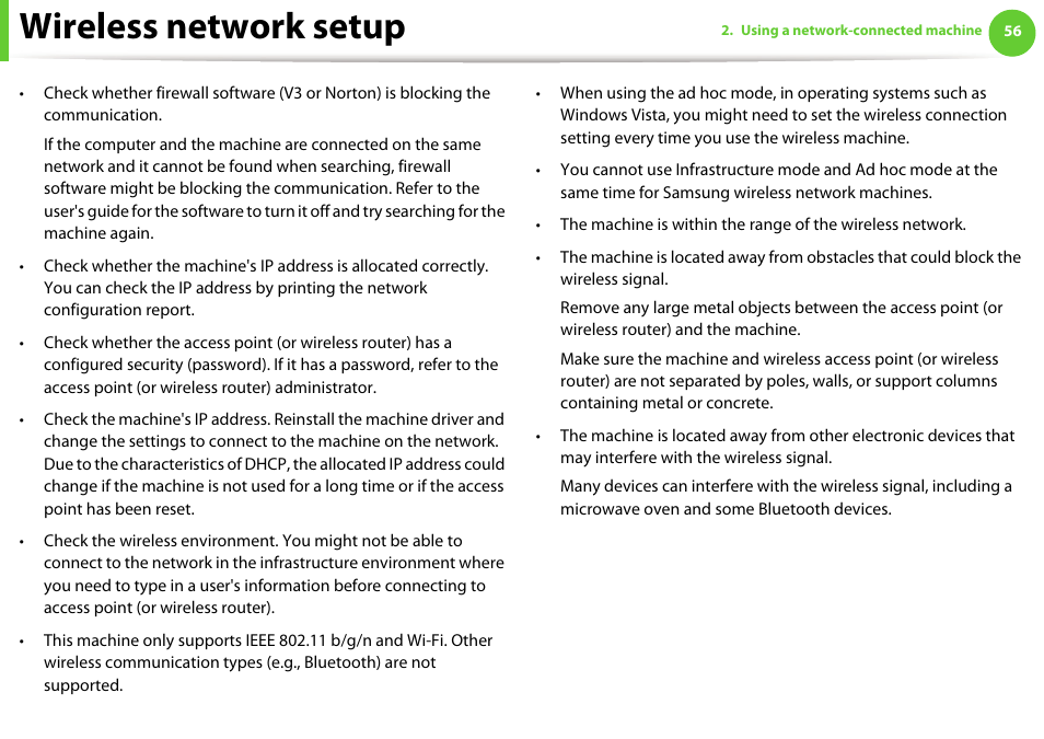 Wireless network setup | Samsung ML-2955ND-XAA User Manual | Page 146 / 230