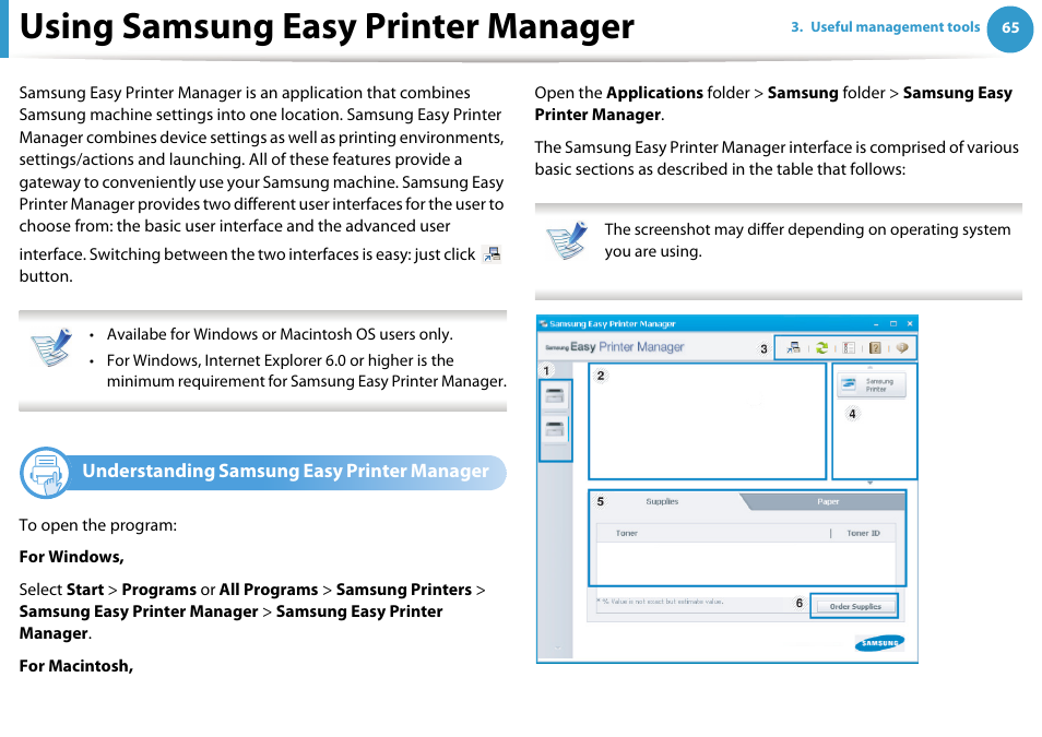 Using samsung easy printer manager, Understanding samsung easy printer manager | Samsung ML-2955ND-XAA User Manual | Page 155 / 230