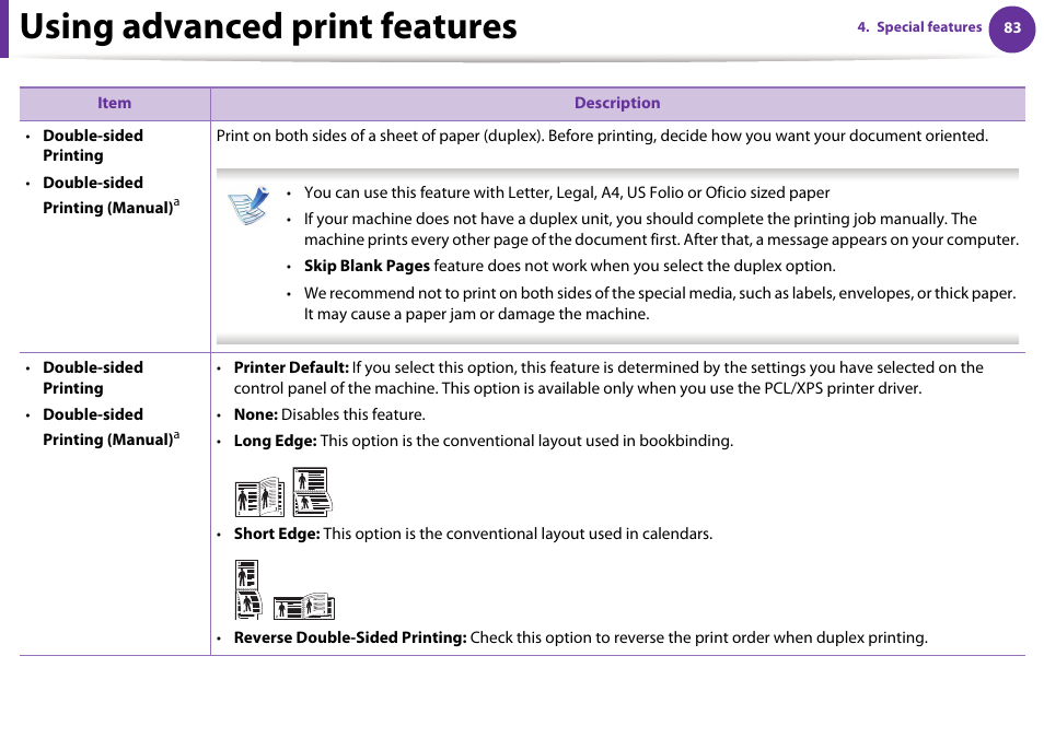 Using advanced print features | Samsung ML-2955ND-XAA User Manual | Page 173 / 230