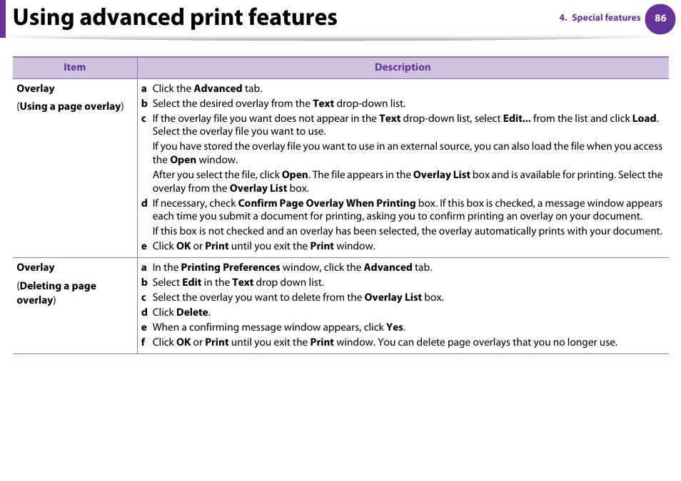Using advanced print features | Samsung ML-2955ND-XAA User Manual | Page 176 / 230