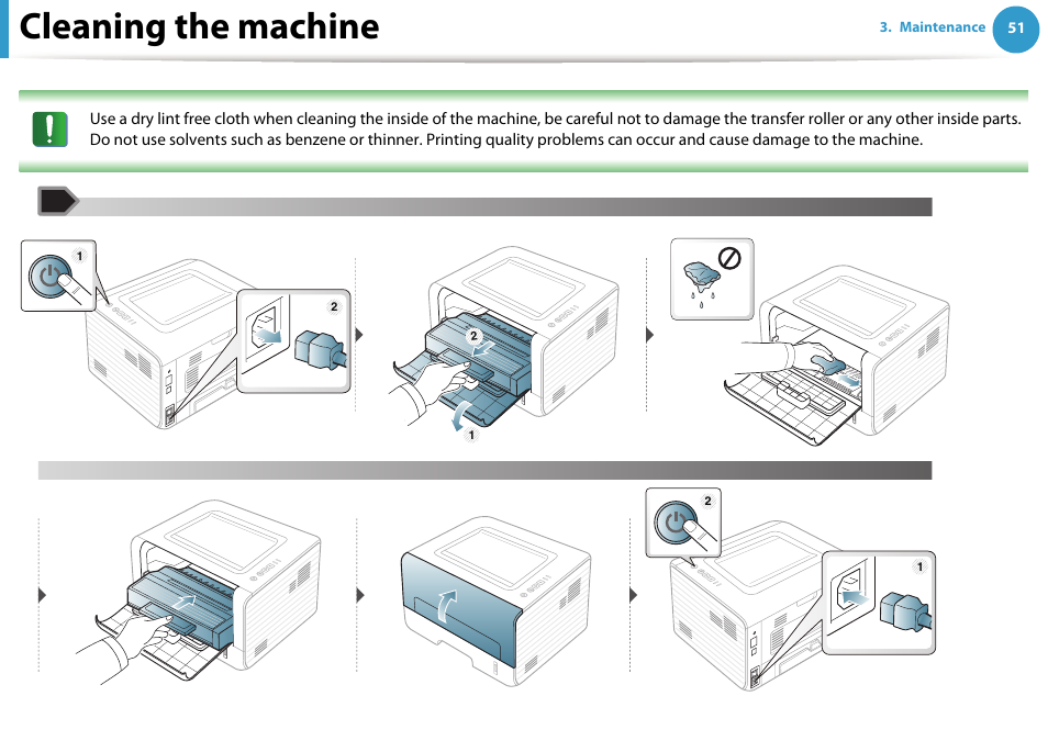Cleaning the machine | Samsung ML-2955ND-XAA User Manual | Page 51 / 230