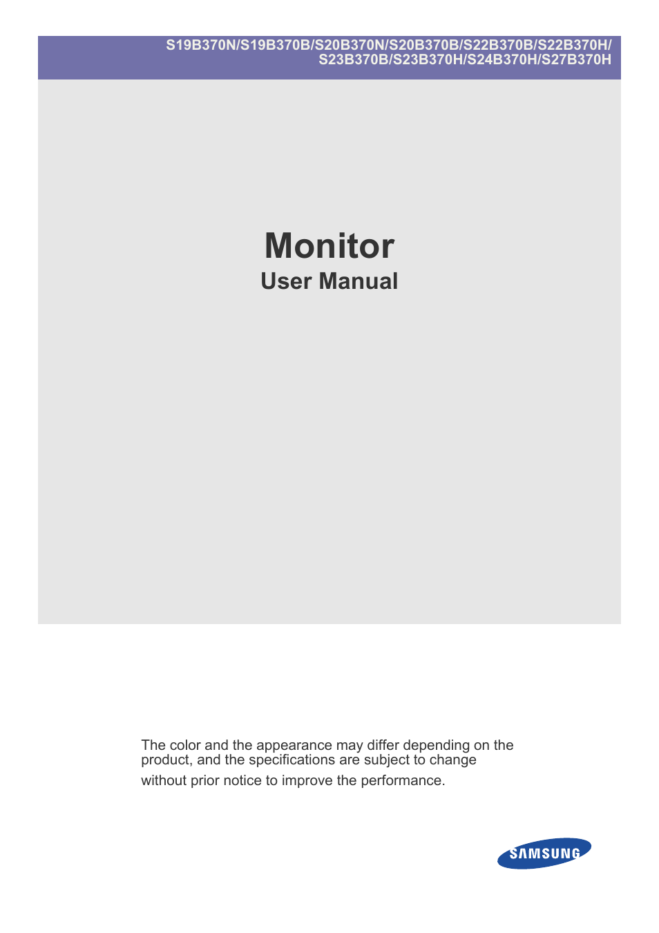 Samsung LS23B370HS-ZM User Manual | 83 pages