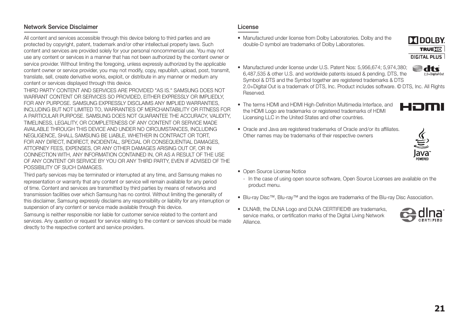Samsung BD-FM51-ZA User Manual | Page 21 / 23