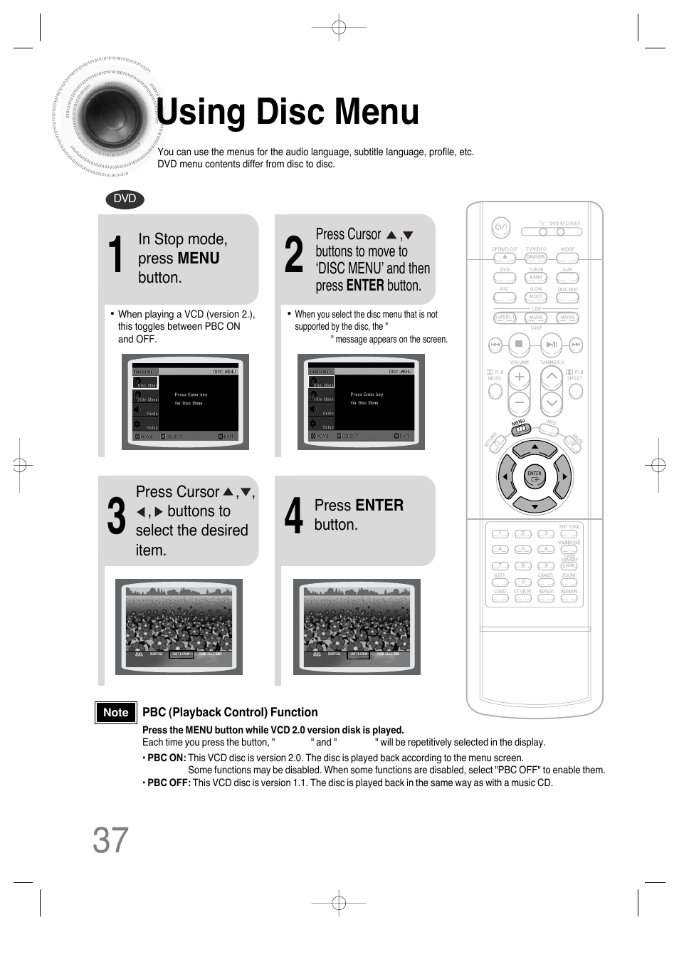 Using disc menu | Samsung HTDS650TH-XAC User Manual | Page 38 / 78