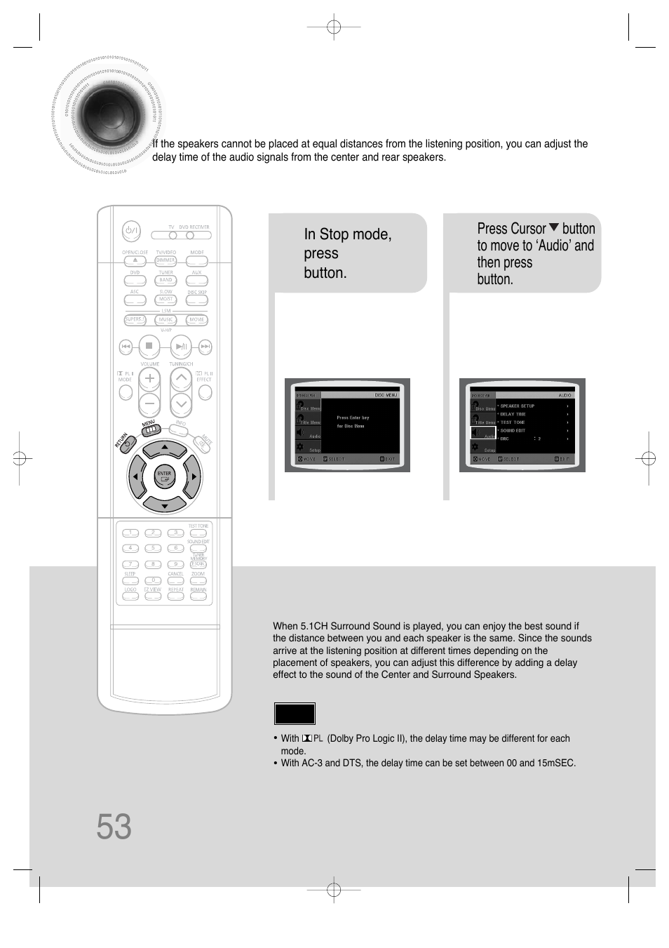 Setting the delay time | Samsung HTDS650TH-XAC User Manual | Page 54 / 78