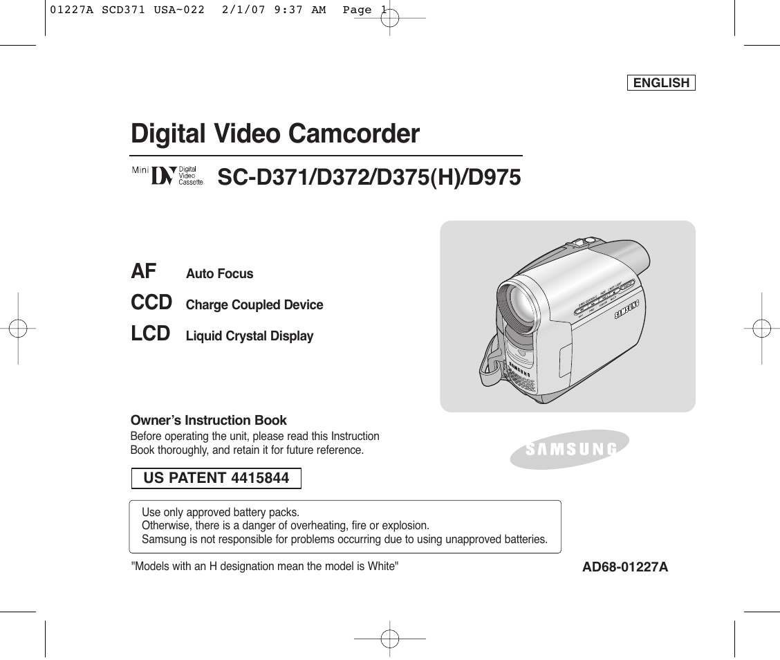 Samsung SC-D372-XAA User Manual | 114 pages