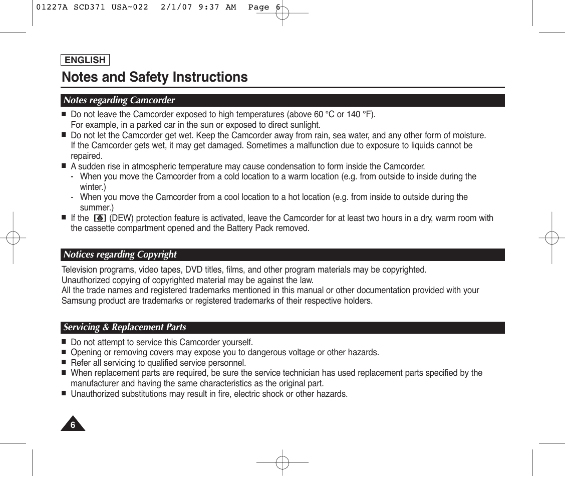 Samsung SC-D372-XAA User Manual | Page 10 / 114