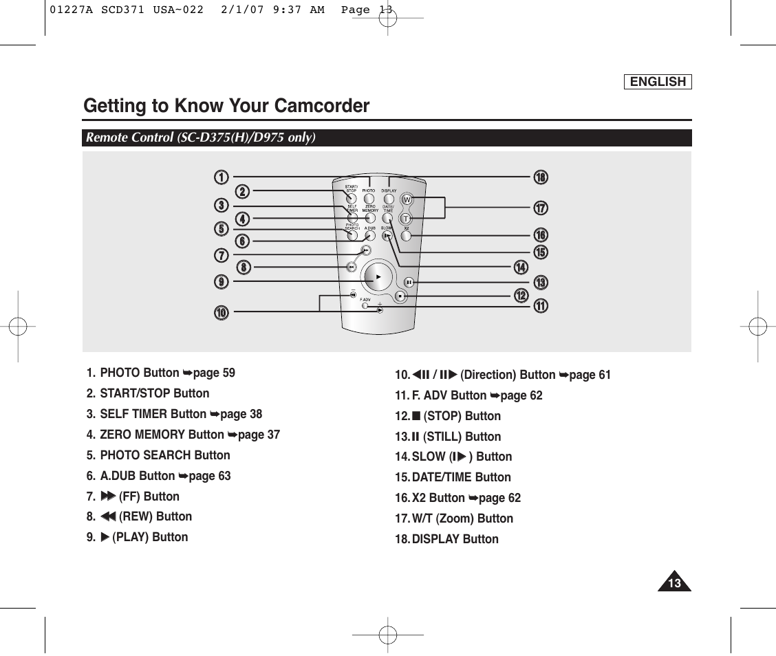 Getting to know your camcorder | Samsung SC-D372-XAA User Manual | Page 17 / 114